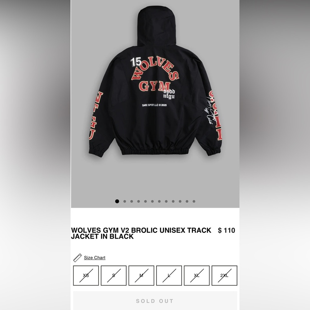WOLVES GYM V2 BROLIC UNISEX TRACK JACKET